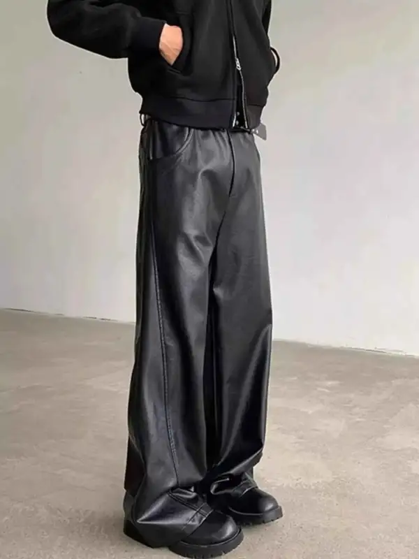 Leather Wide-Leg Pants