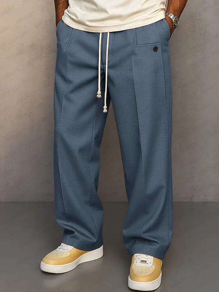 Relaxed Drawstring Waist Pants