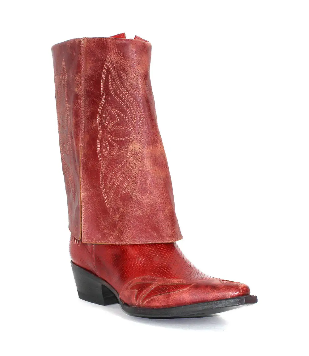 Side-Zip Perforated Western Boots