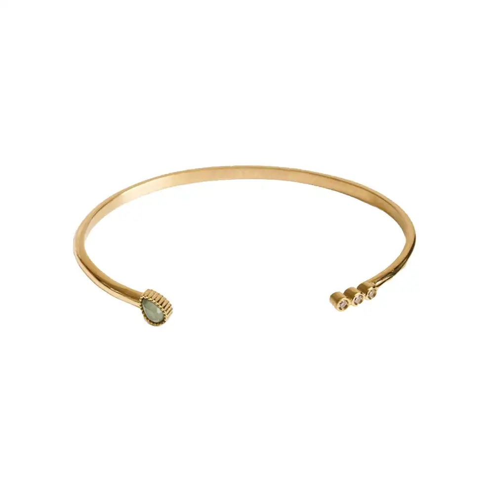 Aventurine Teardrop Cuff Bracelet