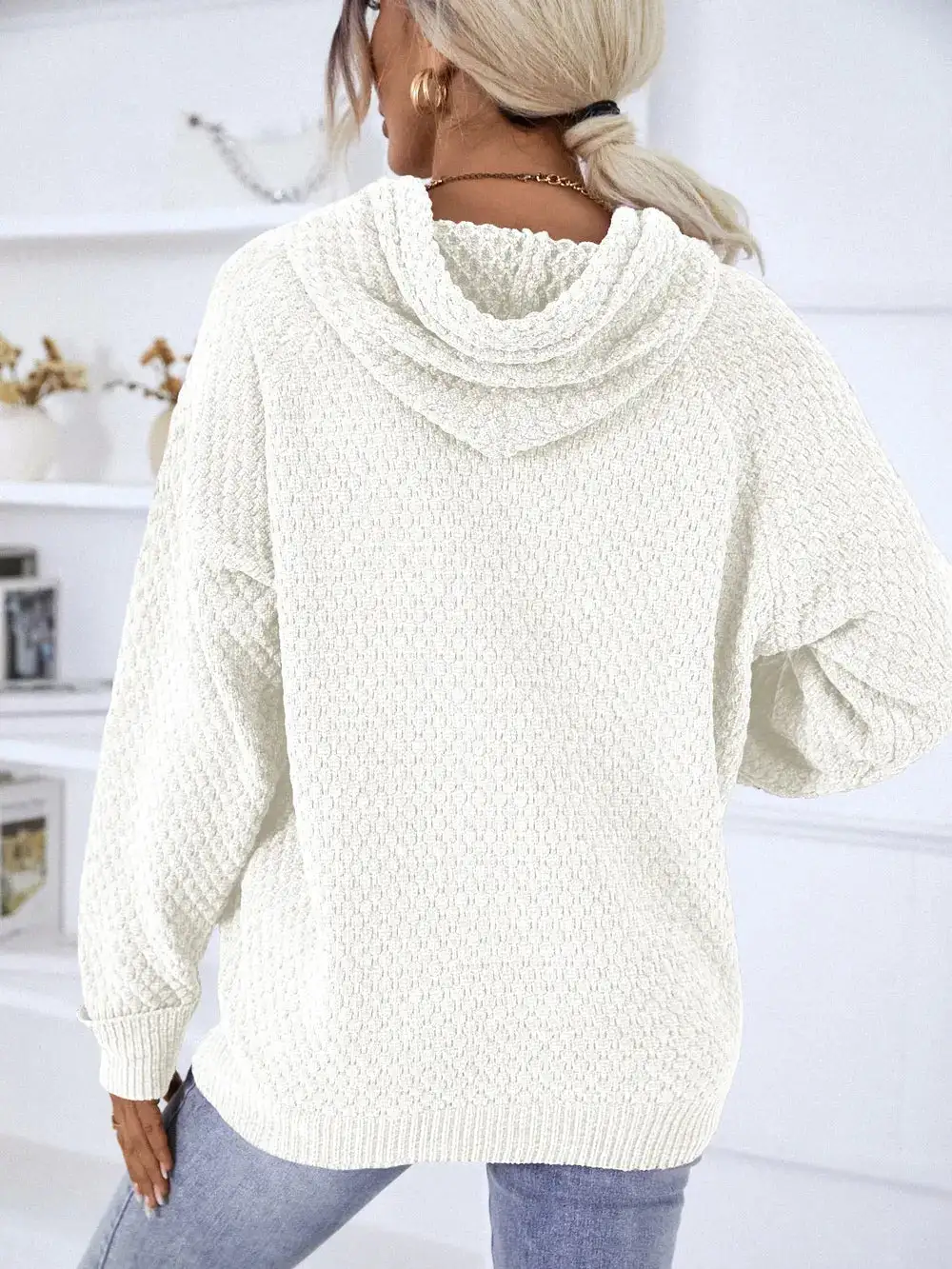 Essential Drawstring Long Sleeve Sweater