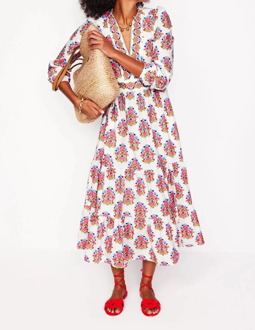 Violet Cotton Midi Dress