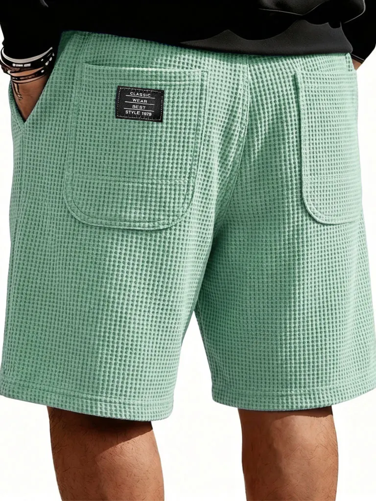 Textured Knit Double Pocket Shorts