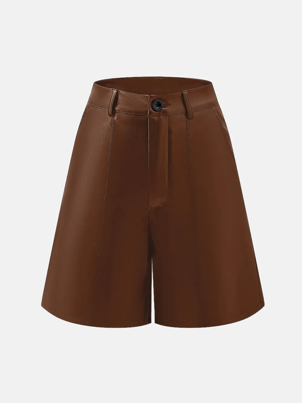 Pu Leather High Rise Shorts