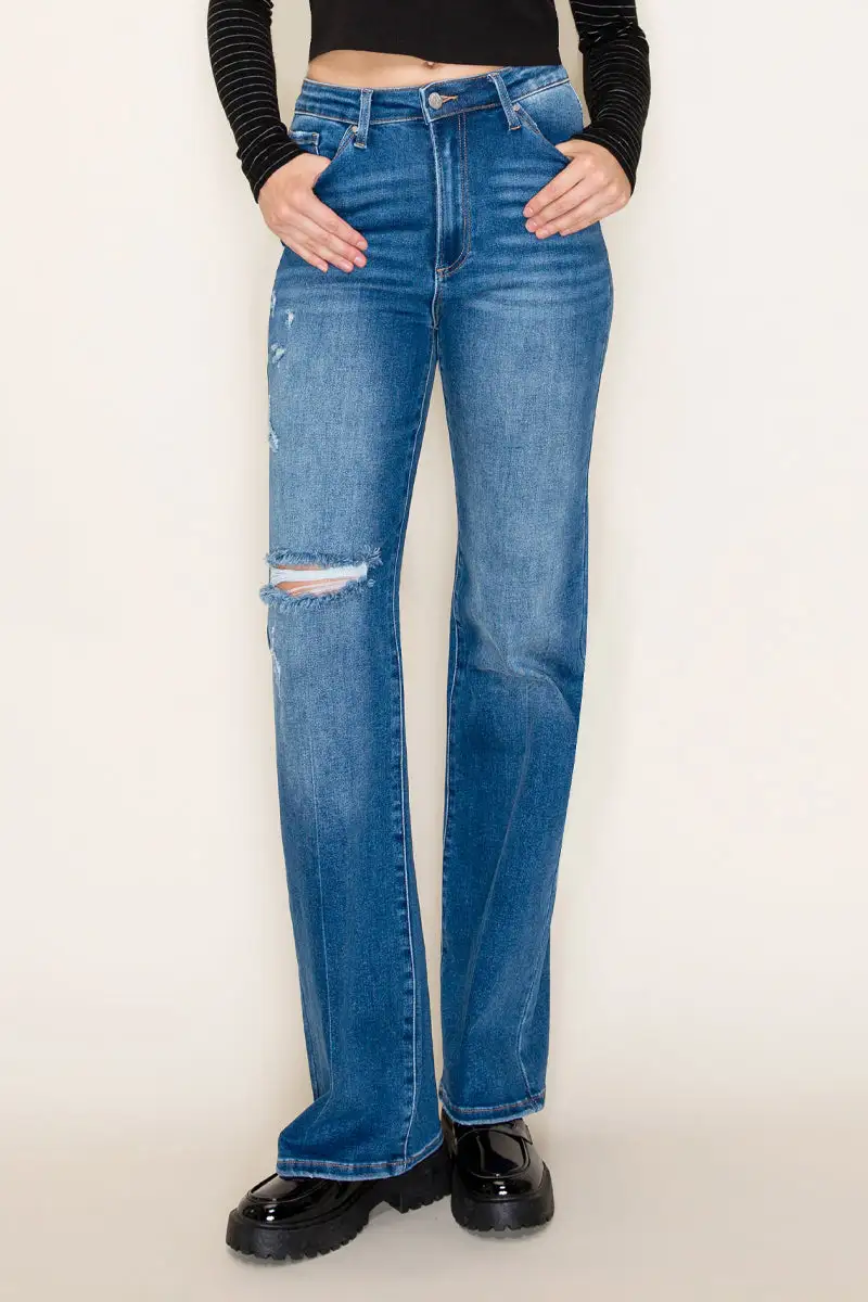 High Rise Relaxed Straight Jeans