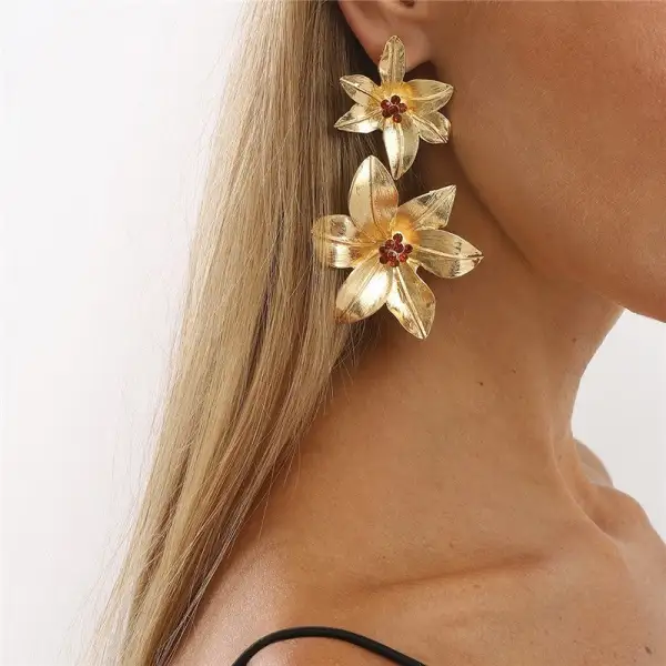 Modern Floral Statement Earrings