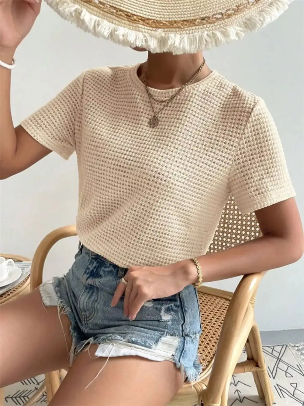 Easygoing Short-Sleeve Knit T-Shirt