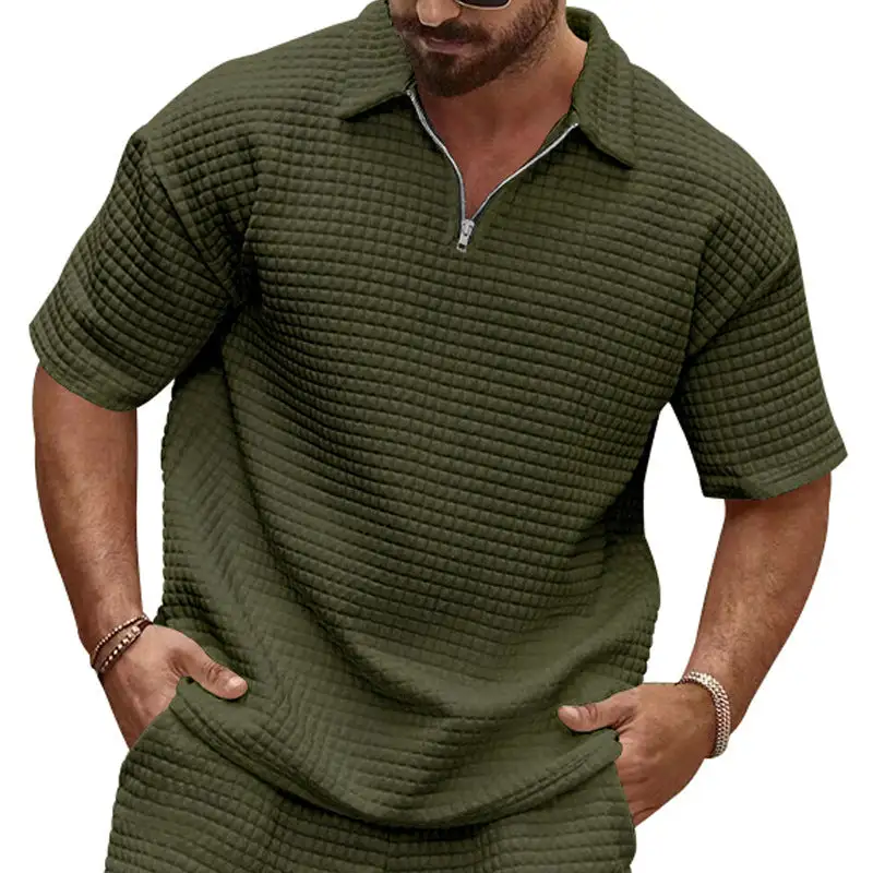 Relaxed Zip Front Polo Shirt