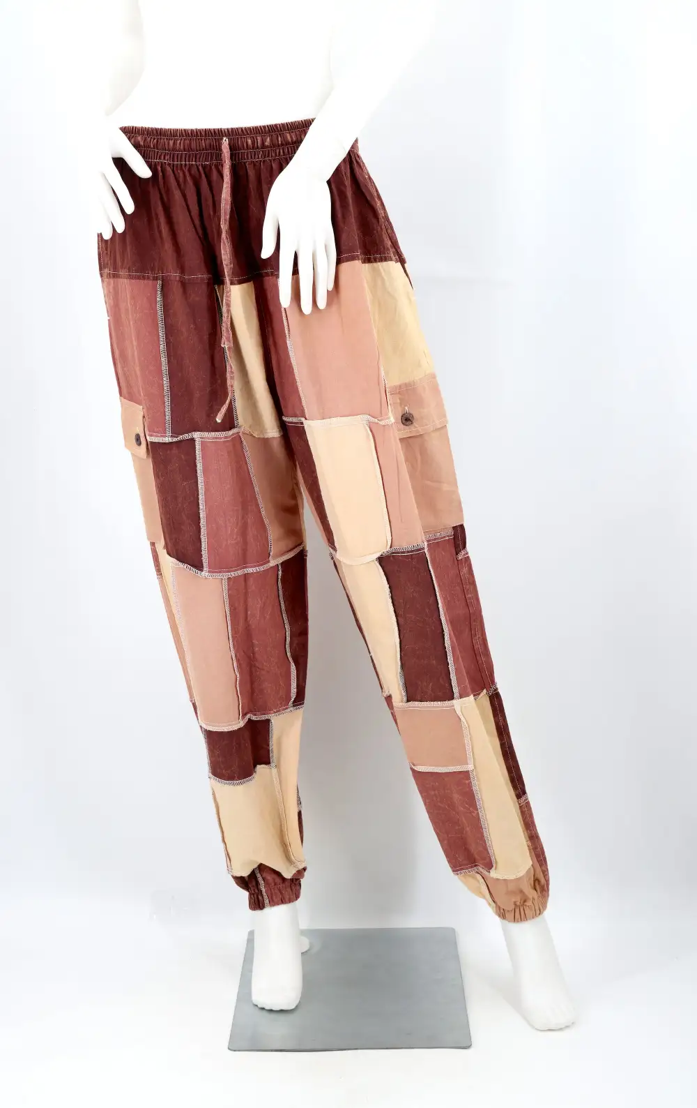 Women's Artful Harem Cargo Patchwork Cargo Pants