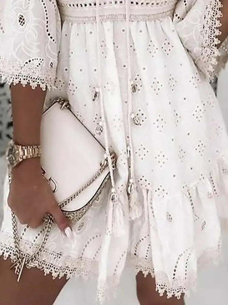 Women's V-Neck Boho Dress