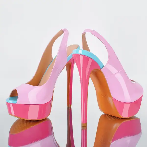 Peep Toe Platform Stiletto Slingback Sandals