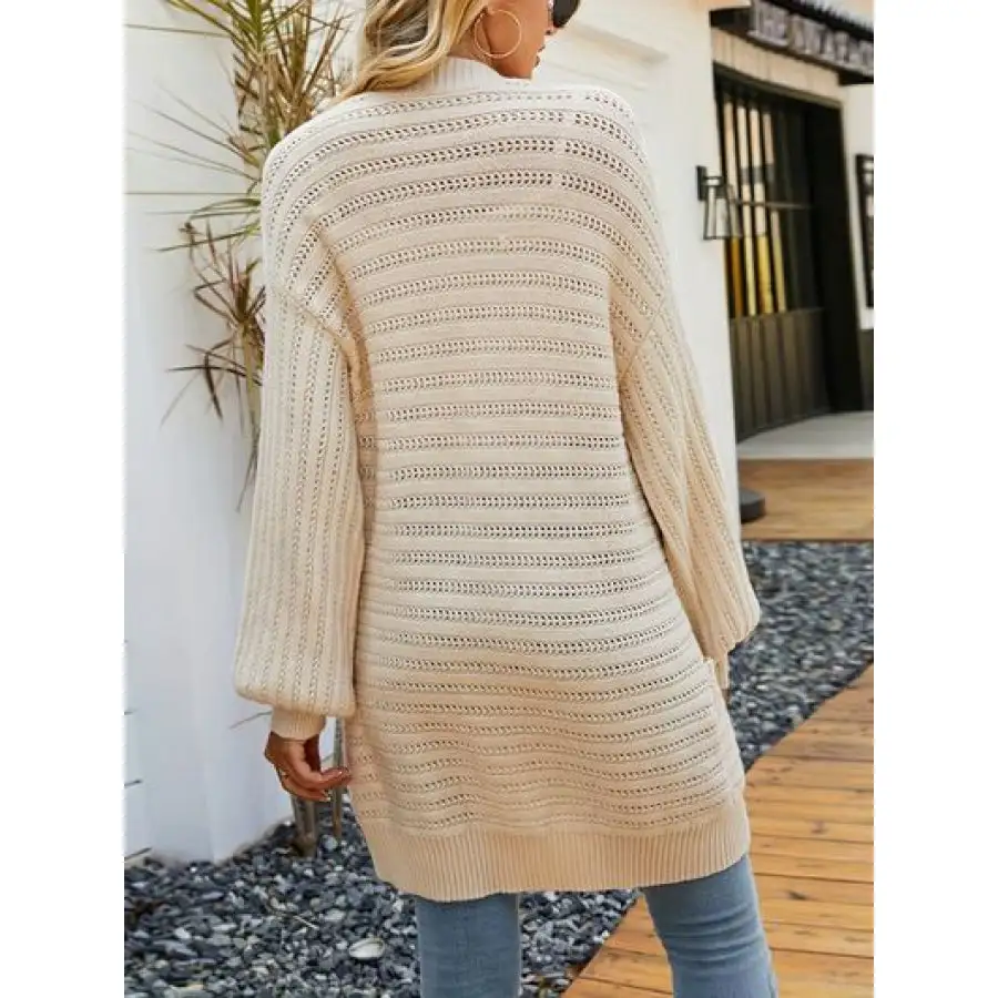 Open Front Sweater Cardigan with Pockets
