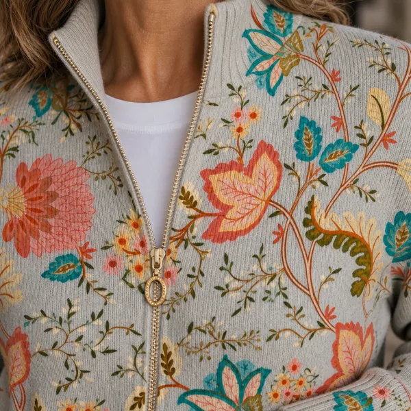 Floral Ribbed Sweater