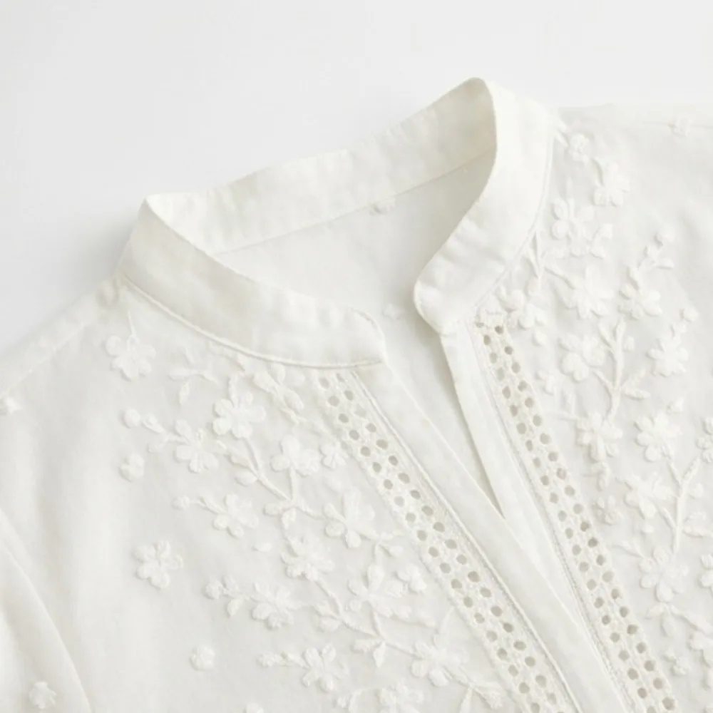 Embroidered Eyelet Blouse