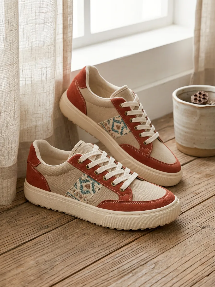 Women's Boho Geometric Pattern Modern Edit Skate Shoes