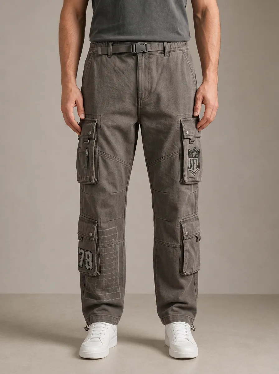 Men's NFL Football Fan 78 Logo Printed Cargo Pants