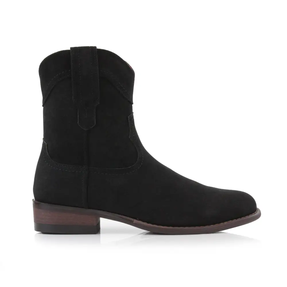 Faux-Suede Suede Faux-Leather Western Boots