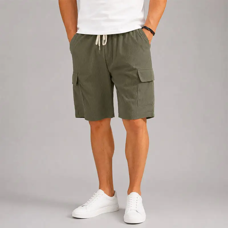 Men's Cargo Drawstring Shorts With Side Pockets