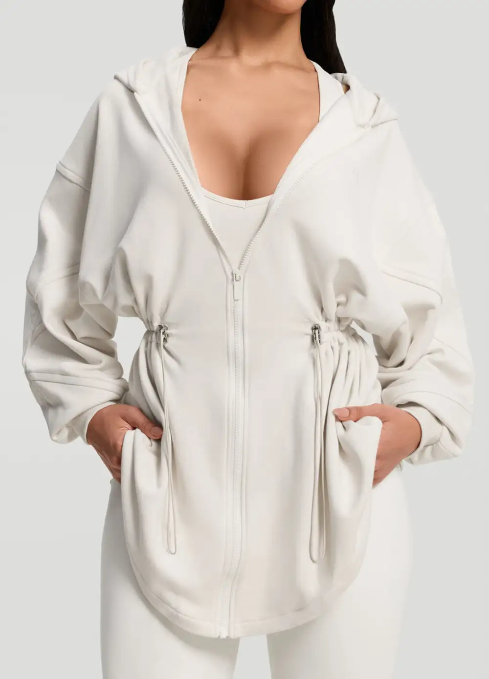 Brushed Drawcord Waist Oversized Hoodie