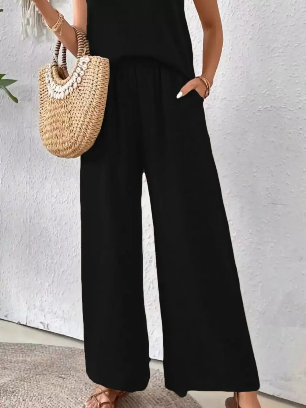 Round Neck Tank and Pants Set