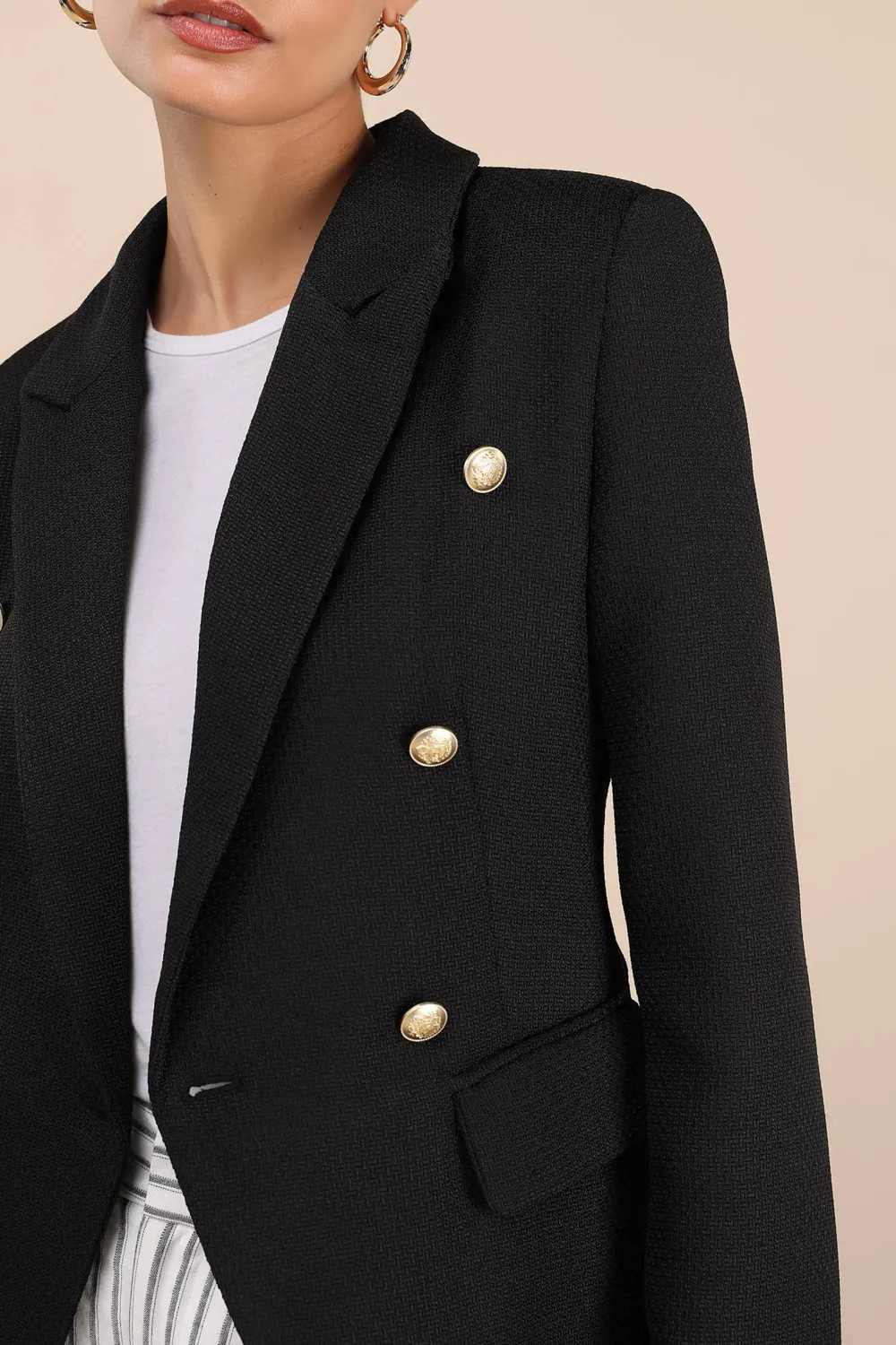 Casual Style Oversized Double-Breasted Blazer