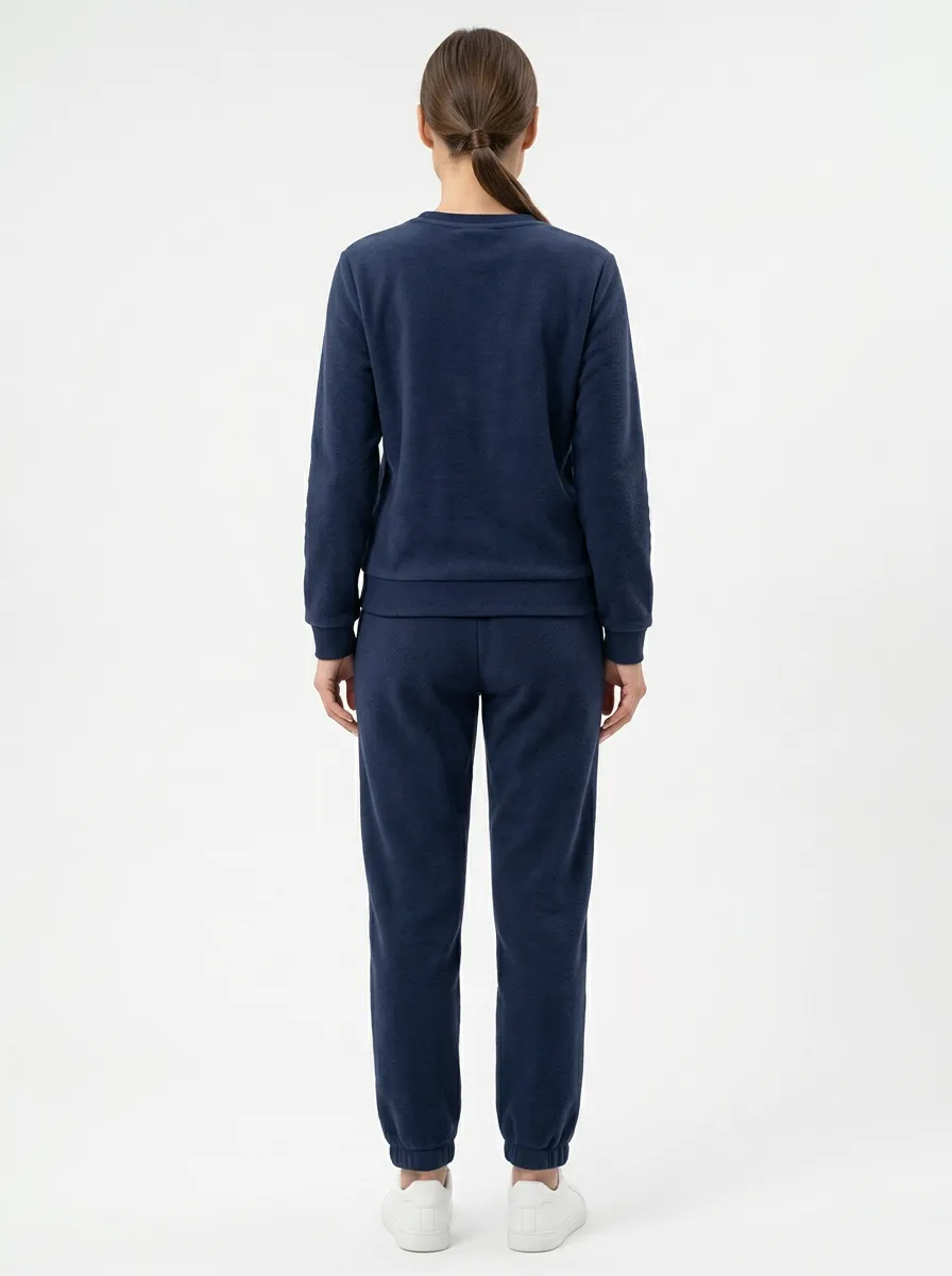 Women's Constellation Embroidered Crewneck Warm Jogger Set