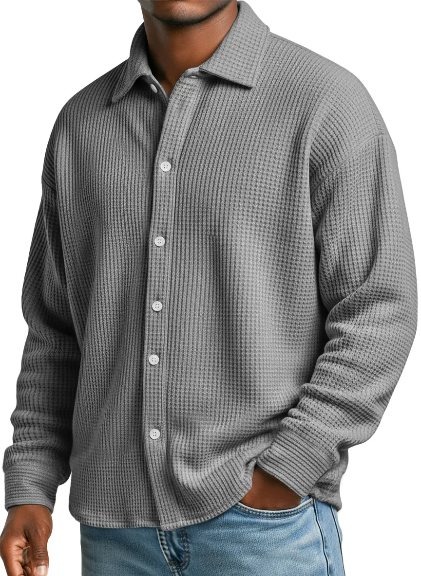 Textured Knit Long Sleeve Shirt