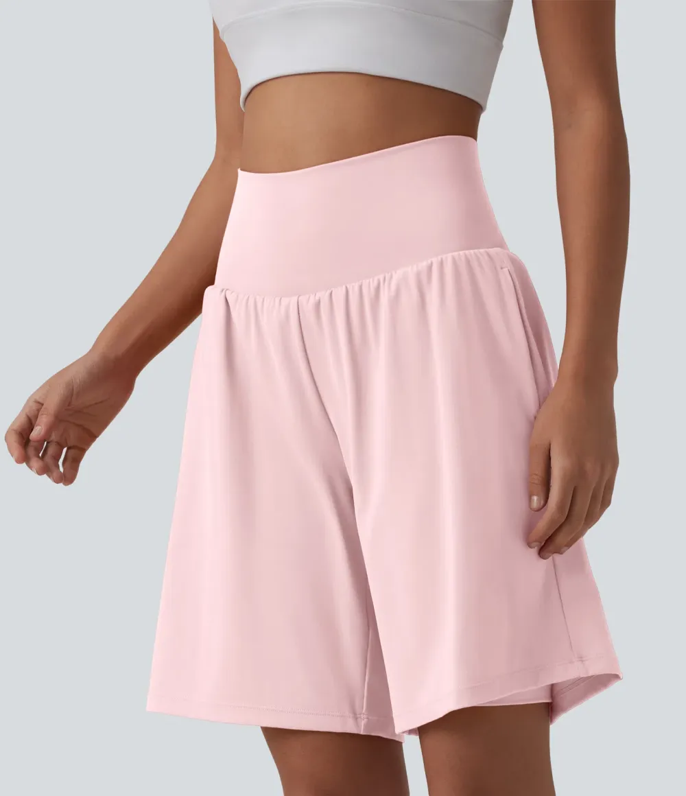 SoftlyZero Airy Super High Waisted 2-in-1 Cool Touch Yoga Shorts 9