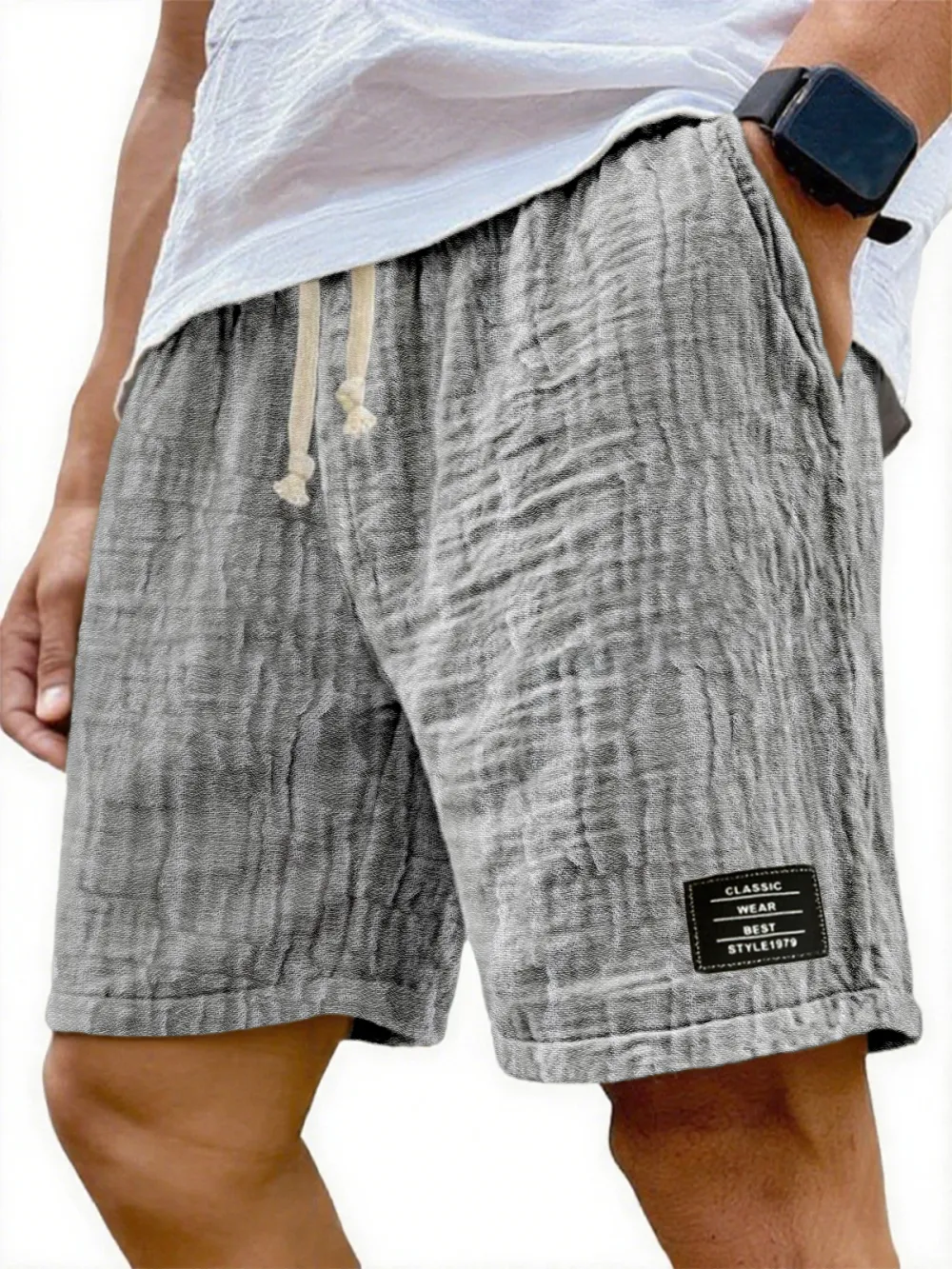 Gauze Cotton Seamed Detail Shorts