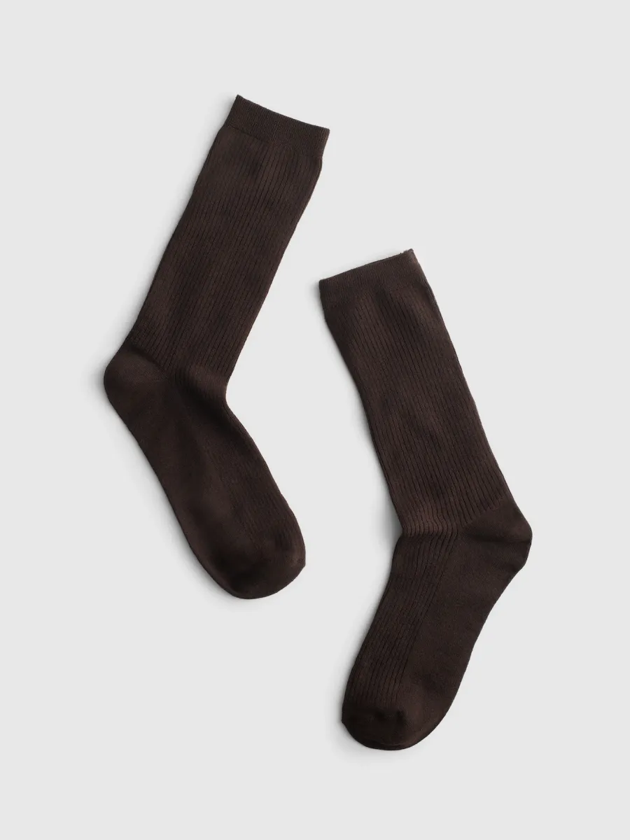 Plain Ribbed Socks