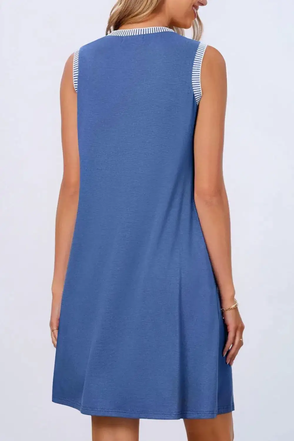Crew Neck Sleeveless Mini Dress