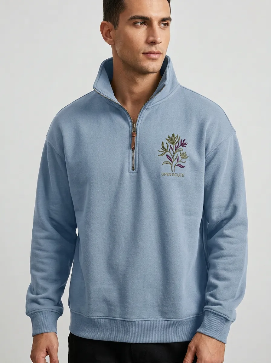 Half-Zip Botanical Men's Half-Zip Sweatshirt