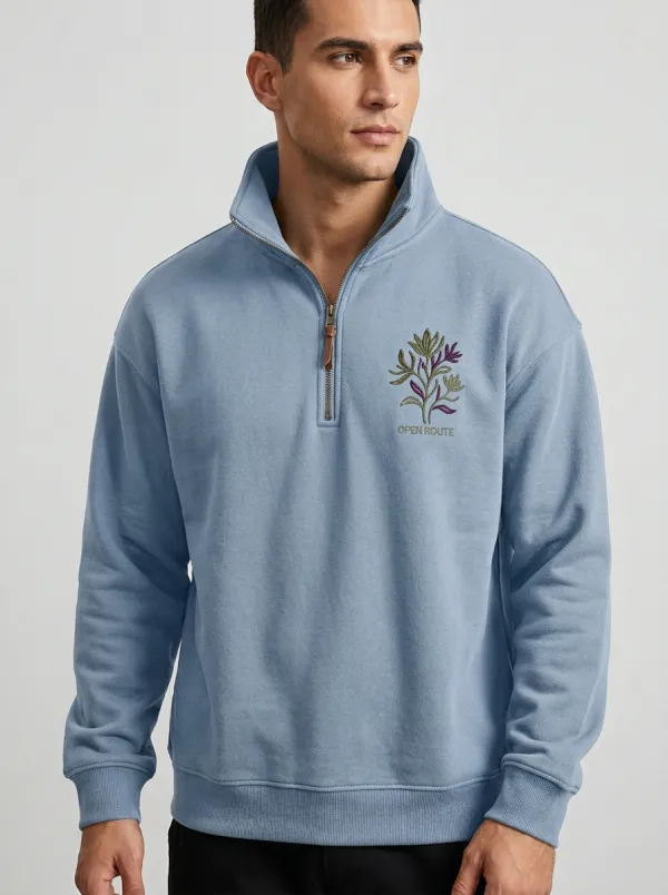 Half-Zip Botanical Men's Half-Zip Sweatshirt