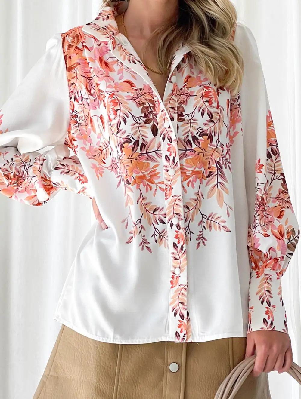 Lantern Sleeve Printed Top