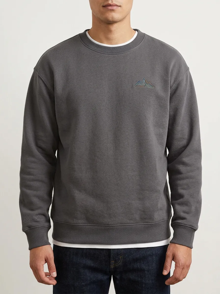 Men's Charcoal Line Art Fleece Sweatshirt