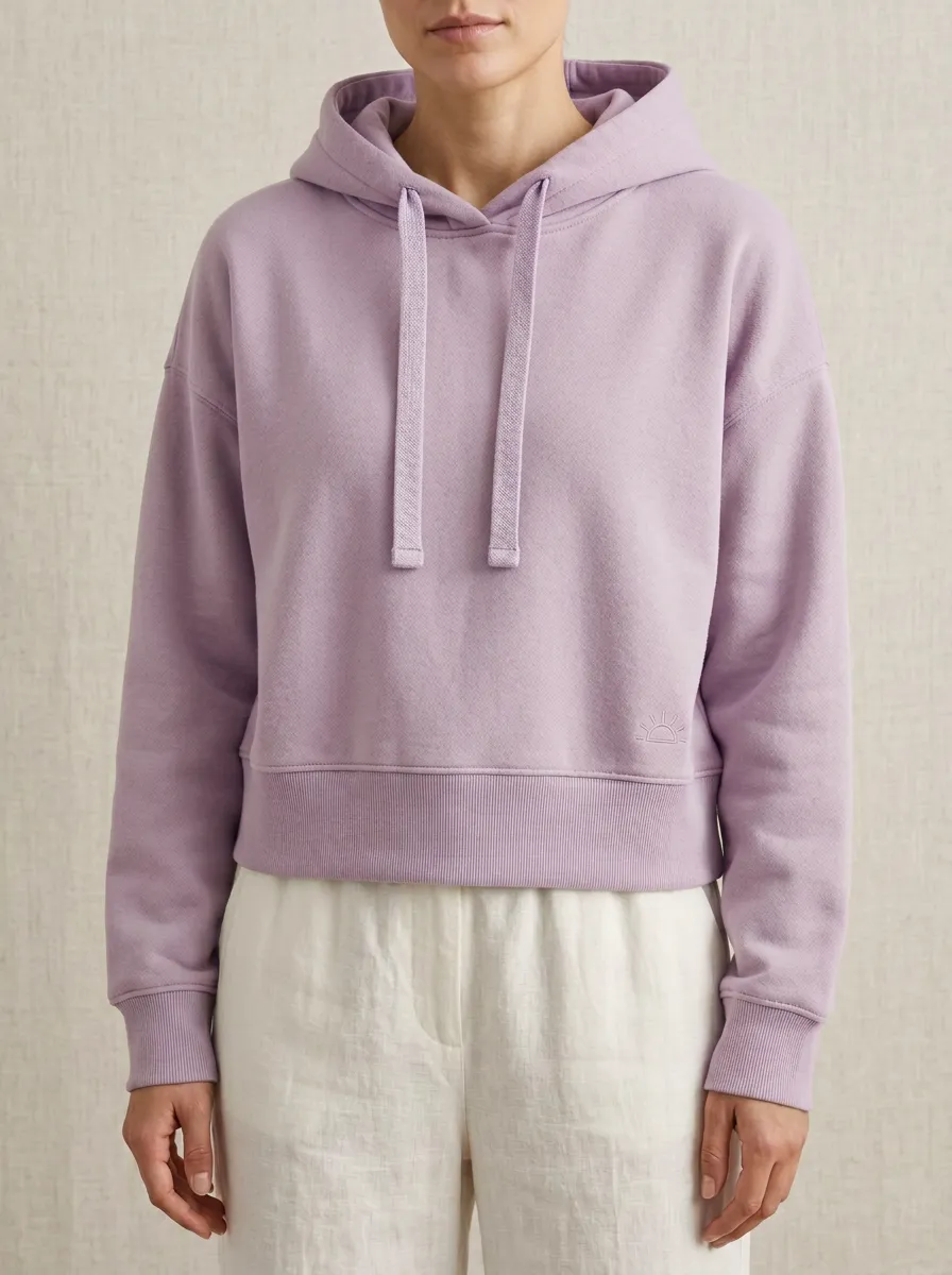 Women's Minimalist Sun Graphic Embroidered Sage Green Hoodie