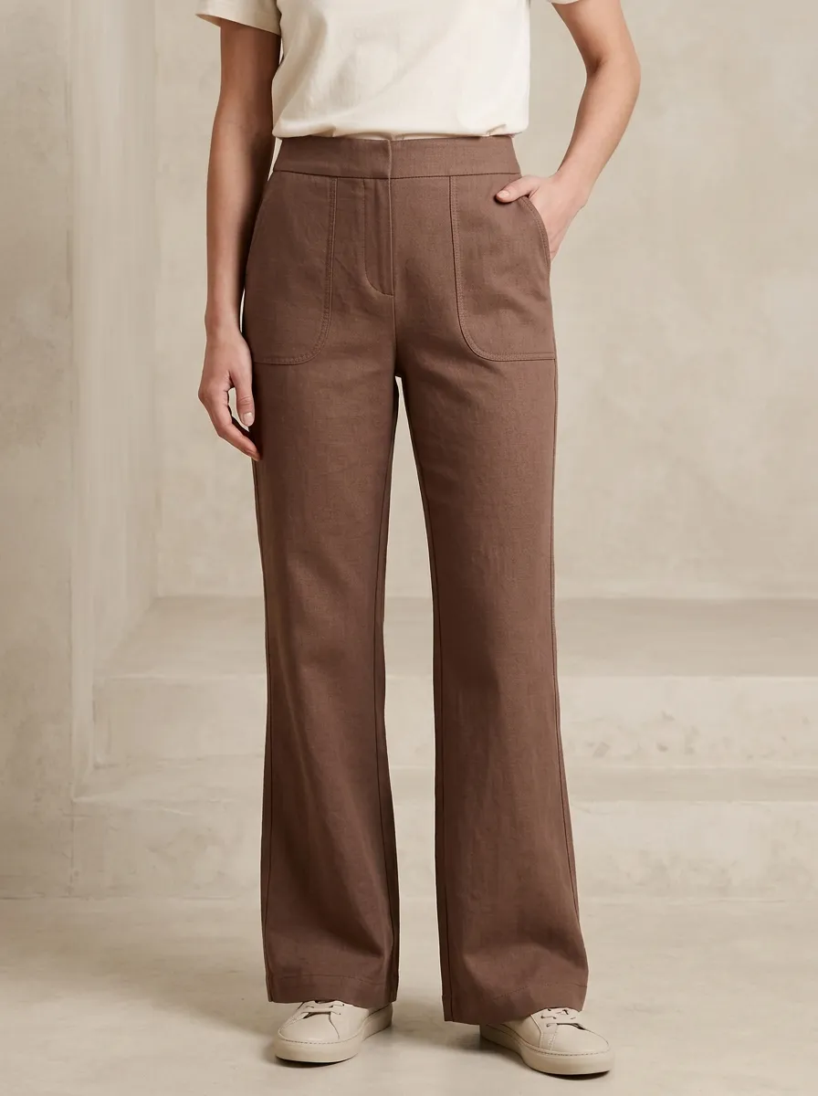 Women's High-Rise Patch Pocket Trousers