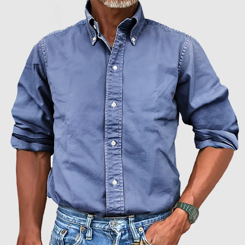 Garment Washed Long Sleeve Shirt