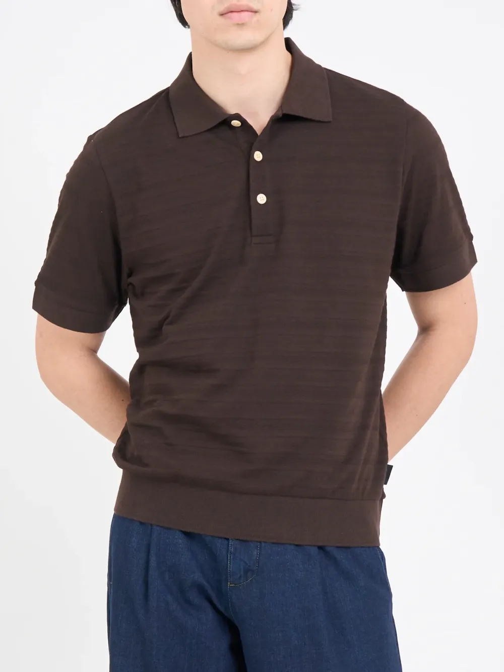 Brown Casual Style Short Sleeve Polo Shirt