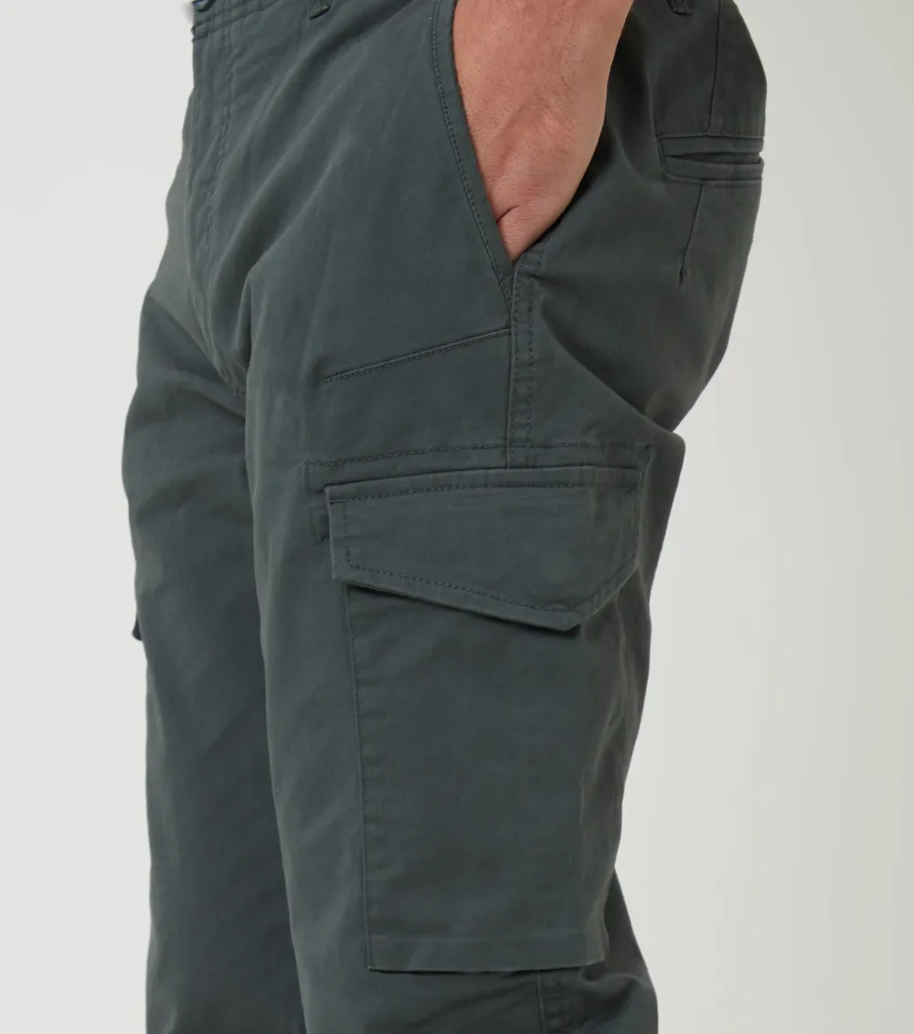 Gray Slim-Fit Cargo Pants