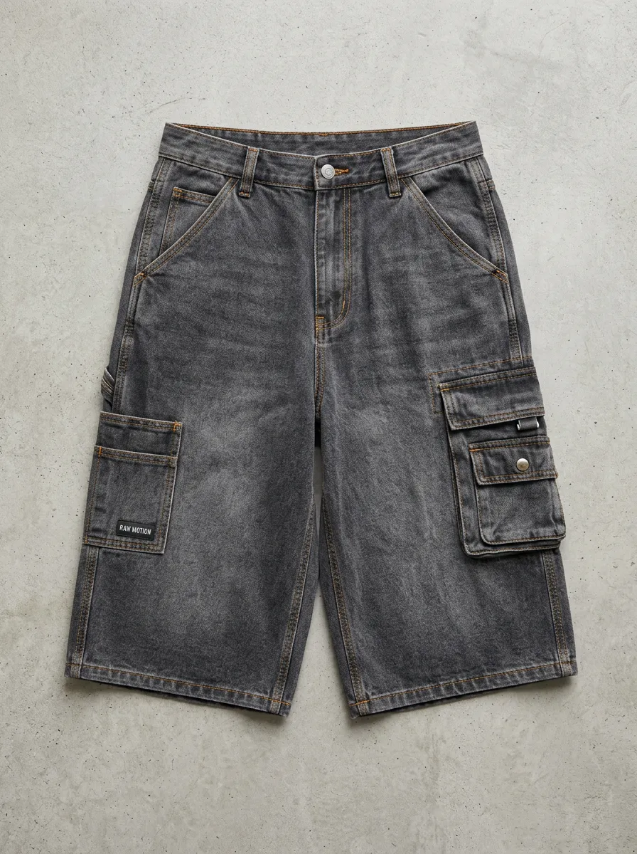 Adventure Cargo Denim Washed Men's Cargo Shorts