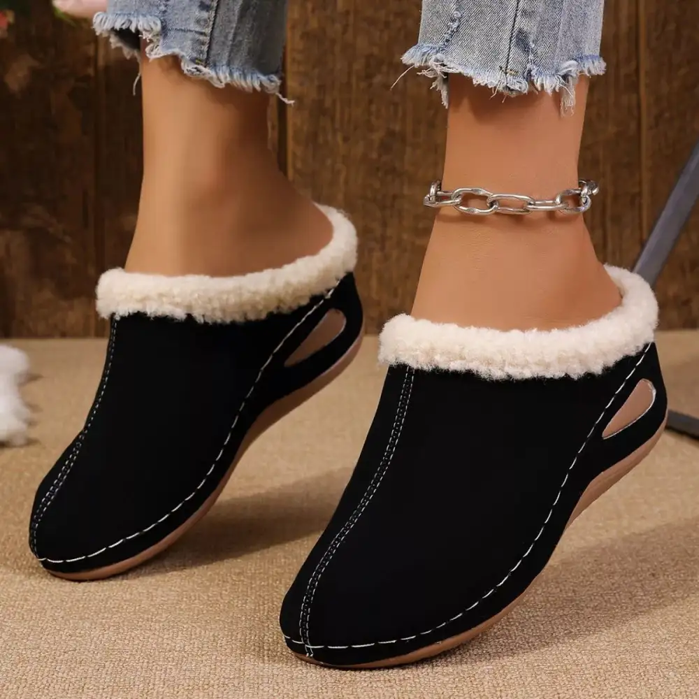 Cozy Plush Lined Wedge Slippers