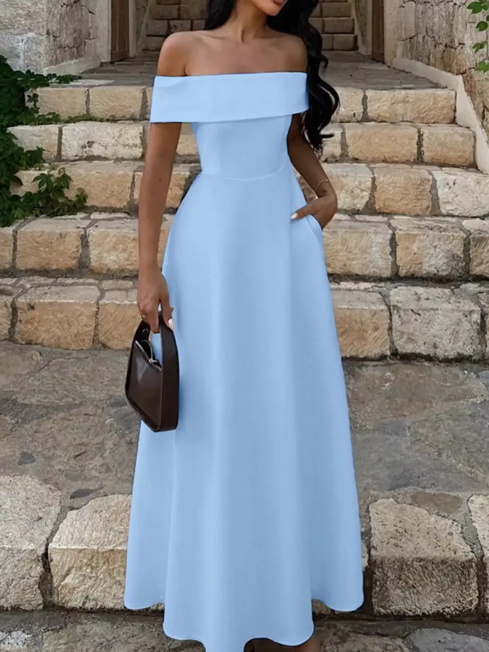 Structured Shape Off Maxi Dress