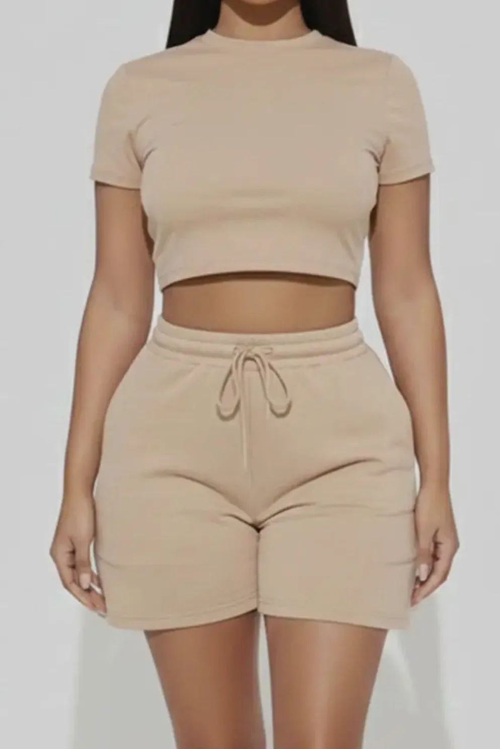 Everyday Fitted Crop Women's Shorts Set
