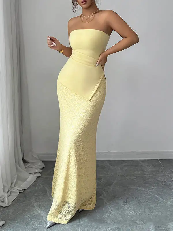 Irregularity Pleated Maxi Dress