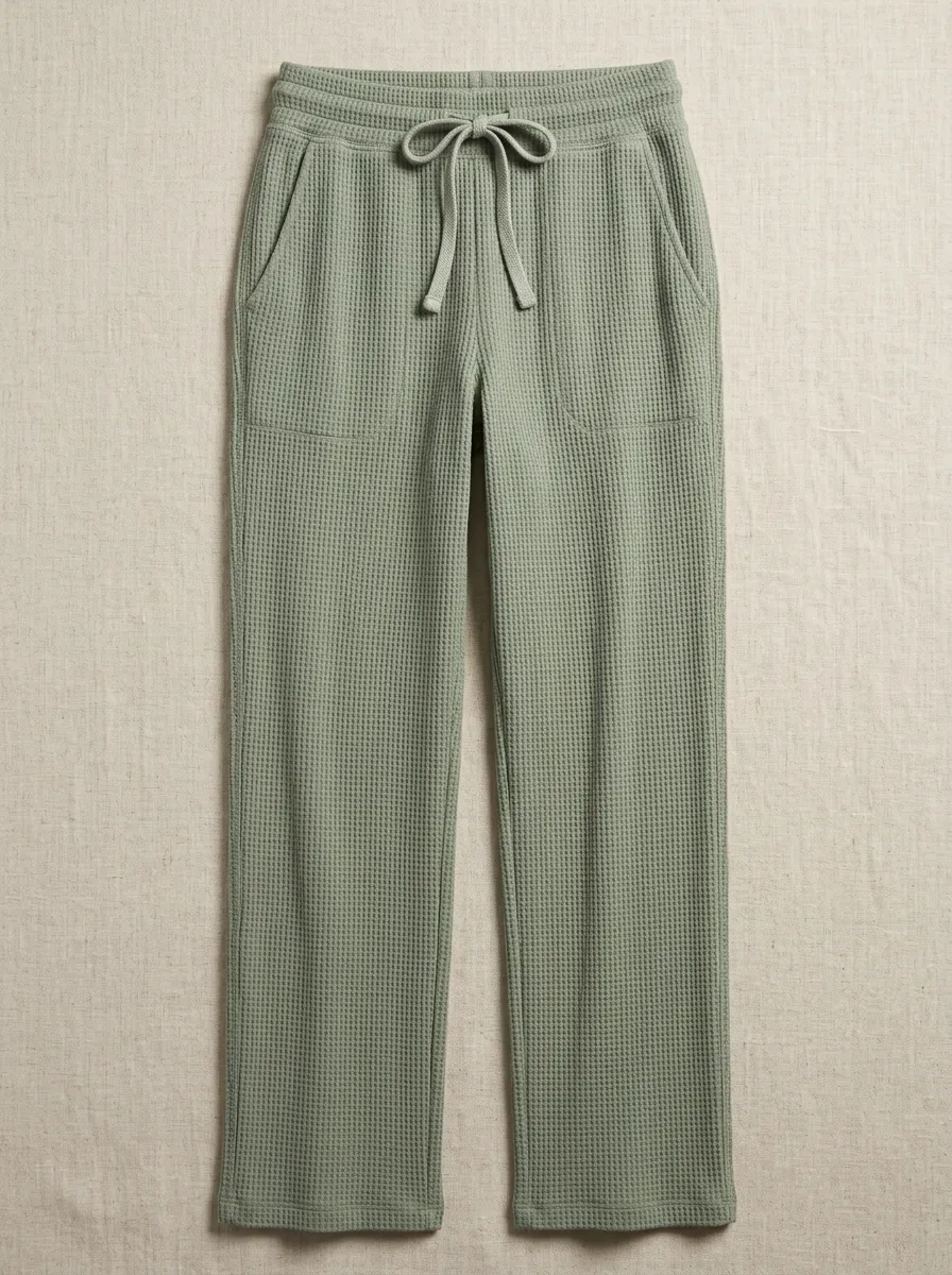 Women's Laid-Back Drawstring Waffle Lounge Pants