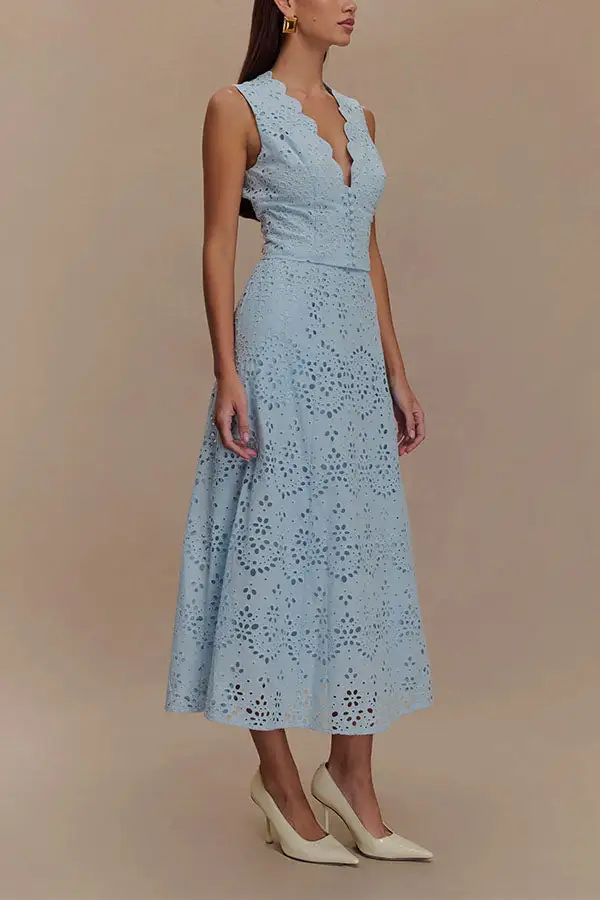 Romantic Coordinating Top And Skirt Set