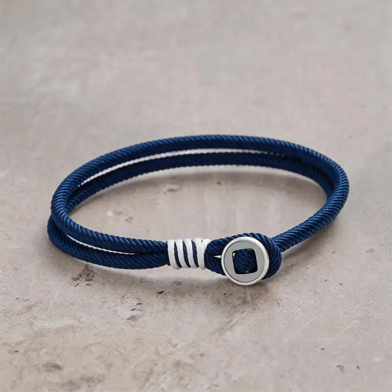 Sterling Silver Double Wrap Button Bracelet