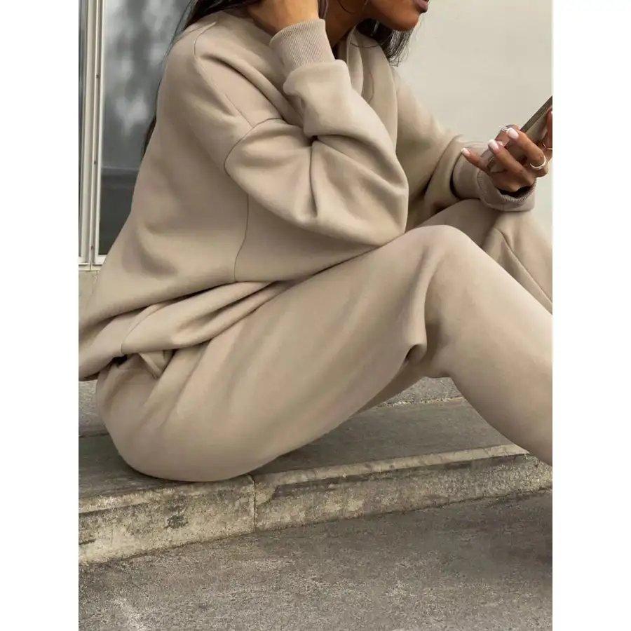 Half Zip Sweatshirt and Pants Set