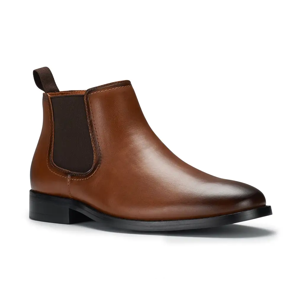 Classic Faux-Leather Slip-On Elastic-Side Chelsea Boots